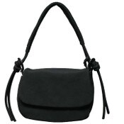 Wholesale - BLACK FLAP SHOULDER BAG wBRAIDED HANDLE C/P 12